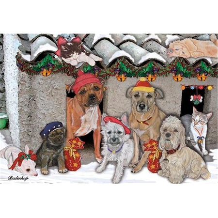 Pipsqueak Productions Mix Dog With Cat Holiday Boxed Cards C522